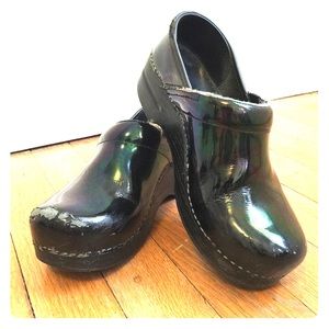 Dansko Clogs Patent Leather- Oil Slick size 36