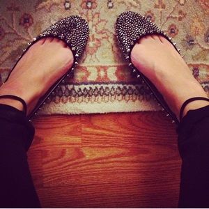Zara Embellished Ankle Strap Flats