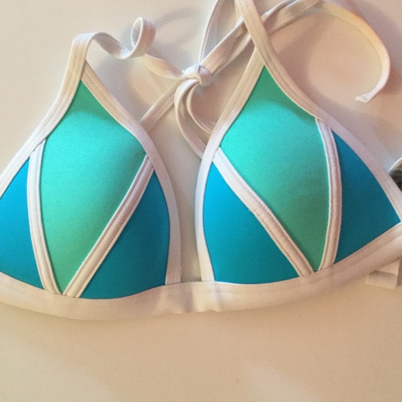 Pink VS Triangle Bikini Top Seafoam Glow