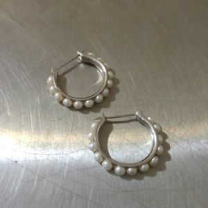 Pearl hoop earrings