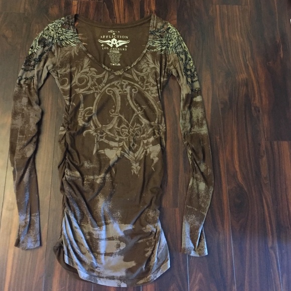 NWOT-Brown, studded Affliction dress