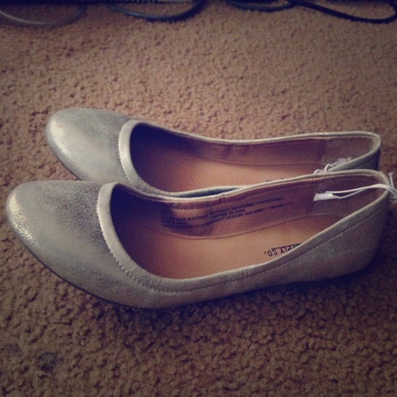 Brand New Silver Ballet Flats!!