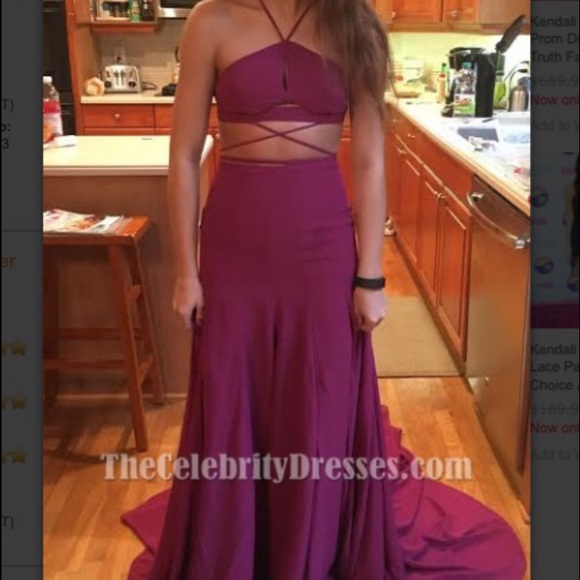 Purple lace up gown
