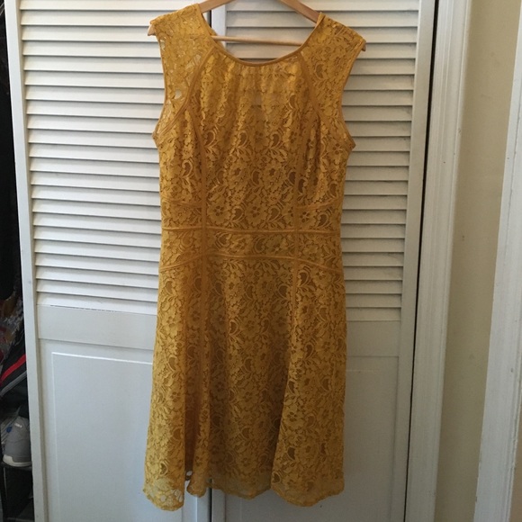 Amazing Yellow Lace BCBG Maxazria Dress
