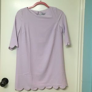 scalloped hem shift dress