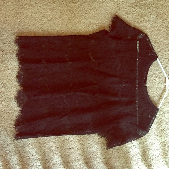 ⚡️SHIRT BOGO⚡️Sheer eyelash lace blouse