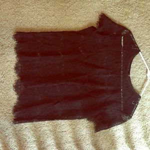 ⚡️SHIRT BOGO⚡️Sheer eyelash lace blouse