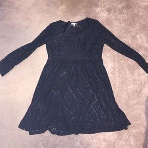 Black sheer long sleeve dress