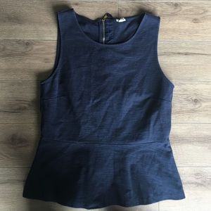 J. Crew Navy blue peplum top