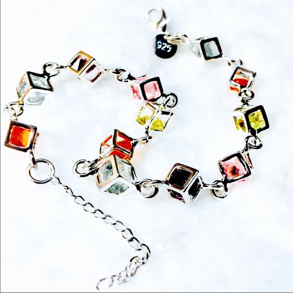 .925 Sterling Silver Rainbow Colored Rubix Cube - Picture 4 of 4