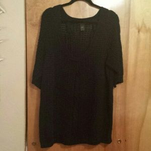 Lightweight scoop-neck cable sweater