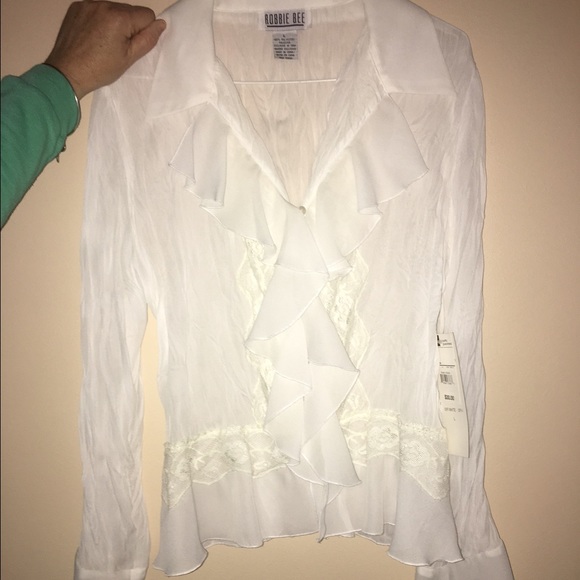 Off white button down blouse