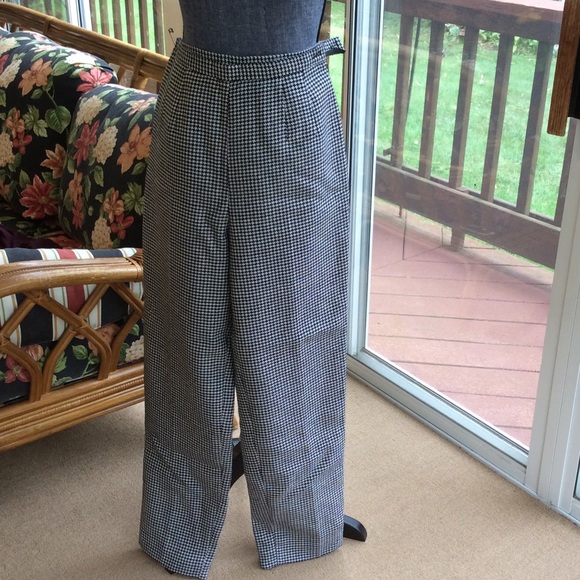 Talbots wool houndstooth lined pants - Picture 3 of 5