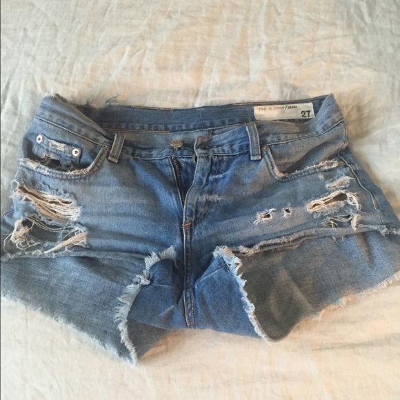 Rag and Bone distressed jean shorts