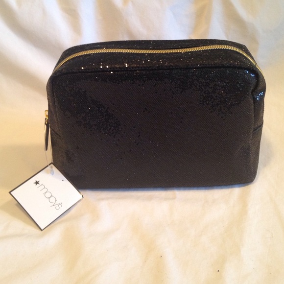 Macy's  black sparkle makeup bag