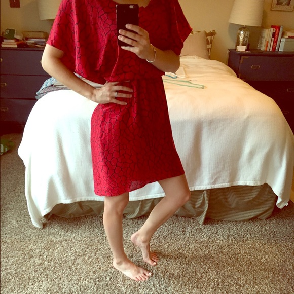 BCBG Red Silk Dress