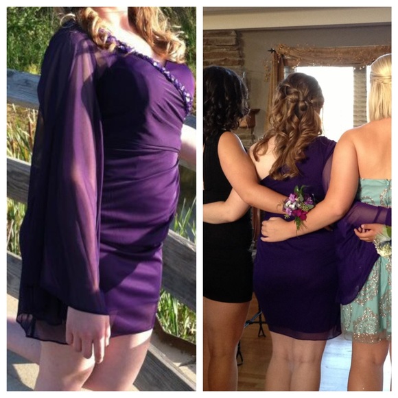 Purple One Shoulder Goddess Dress