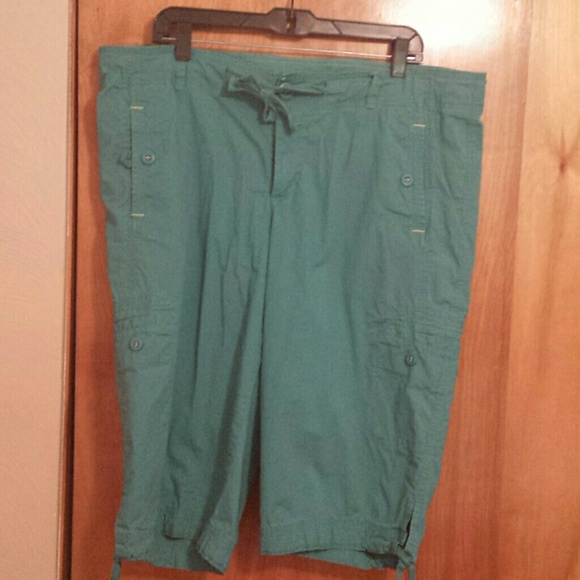 Turquoise cargo shorts
