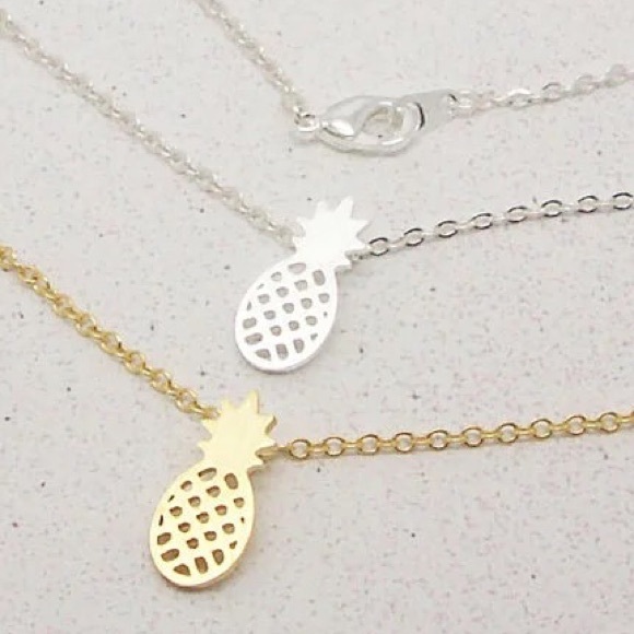 • 1 Silver + 2 Gold Toned Pineapple Necklaces • - Picture 2 of 4