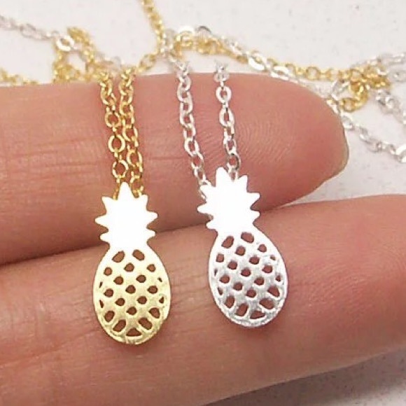 • 1 Silver + 2 Gold Toned Pineapple Necklaces • - Picture 3 of 4