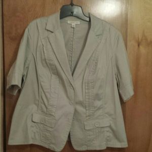 Coldwater Creek Short sleeve khaki blazer