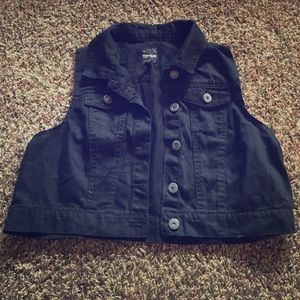Black jean vest