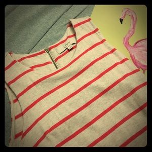 LOFT Pink stripe sleeveless dress