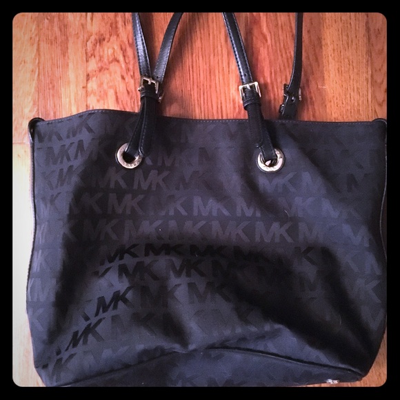 Michael Kors black MK tote purse