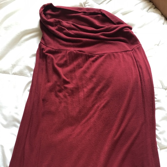 Maroon maxi skirt