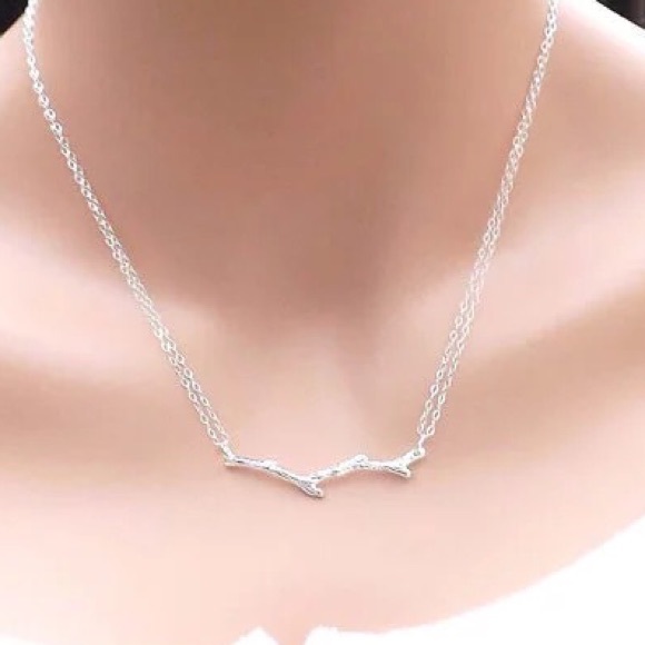 • SALE • Silver Tree Branch Necklace • - Picture 3 of 3