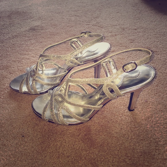 Silver, Open Toed High Heels
