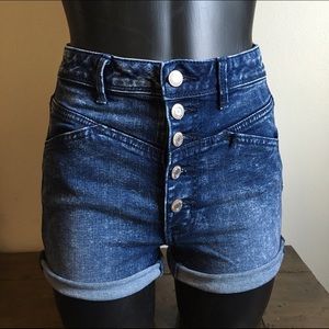 High waisted denim shorts