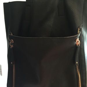 Black leather bag