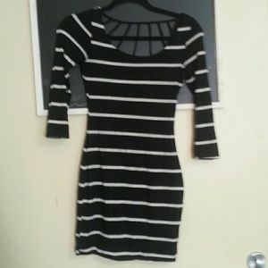 Black striped dress