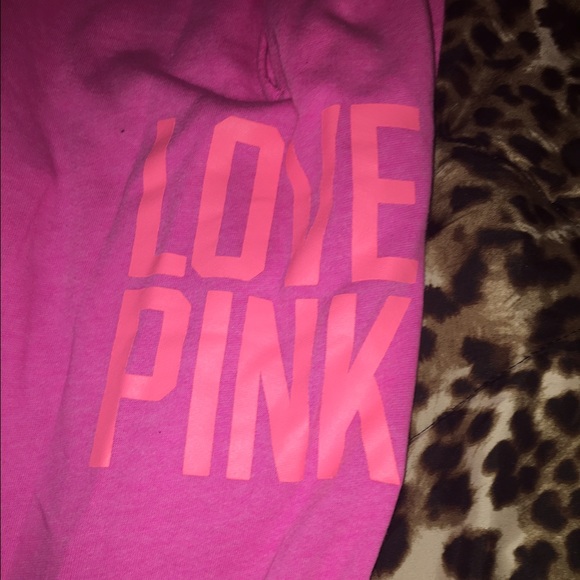 Pink vs sweats w peach writing, super cute n comfy
