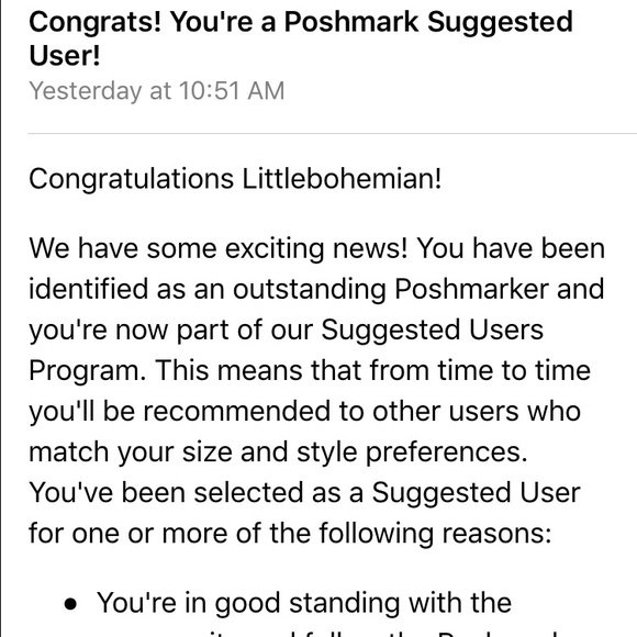 Poshmark Suggested User!