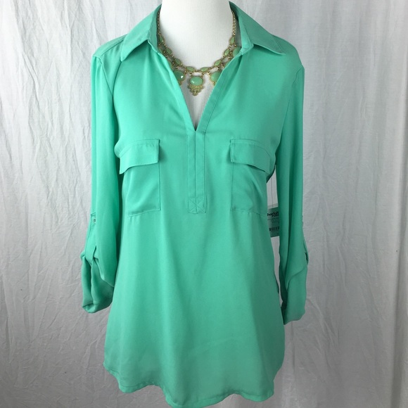 NWT Teal Vneck Blouse