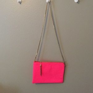 Neon pink purse/clutch