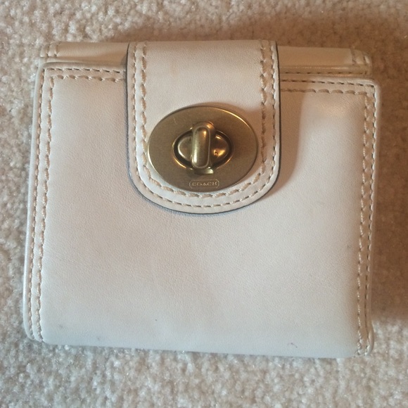 White leather Coach wallet