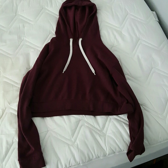 Maroon Crop Sweatshirt