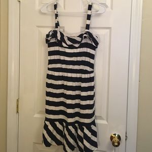Aeropostale Navy Blue and White Striped Dress