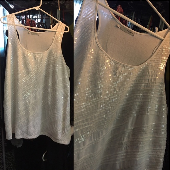 White sequin tank
