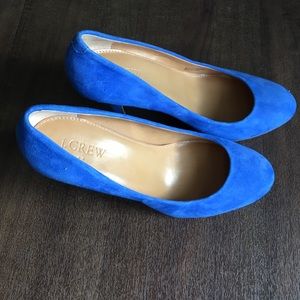 J. Crew Mona blue suede heels