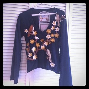 joystick embroidered long sleeve top