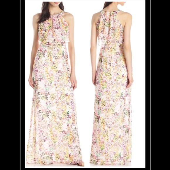 Jessica Simpson Floral-Print Popover Maxi Dress