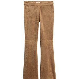 H&M Suede Flared Pants