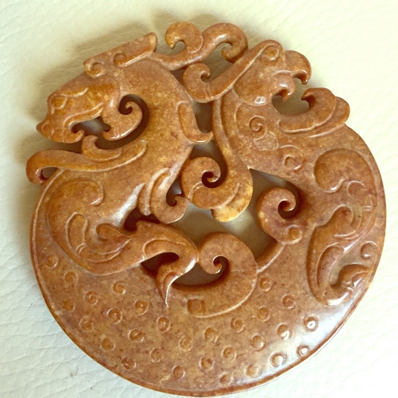 Antique yellow jade pendant