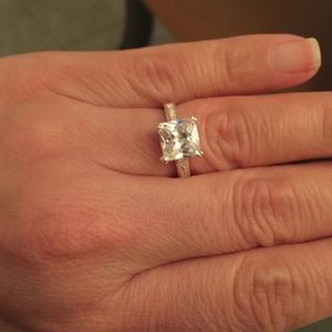 1.5 ct Princess Cut CZ Diamond Engagement Ring 💎