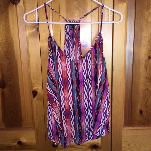 Racerback tribal print tank top