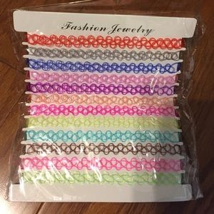 12 colorful tattoo chokers